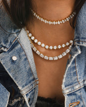 Load image into Gallery viewer, She's an Icon Mama Tennis Necklace - Silver|White Diamondettes