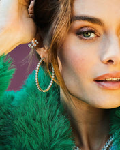 Load image into Gallery viewer, Baroness Hoops 2" - Gold|White Diamondettes