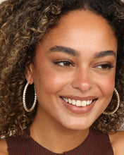Load image into Gallery viewer, Heiress Hoops 2" - Gold|White Diamondettes