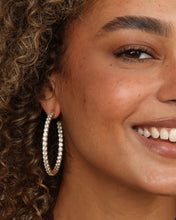Load image into Gallery viewer, Heiress Hoops 2" - Gold|White Diamondettes