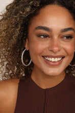 Load image into Gallery viewer, Heiress Hoops 2" - Silver|White Diamondettes