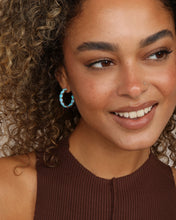 Load image into Gallery viewer, "Oh She Fancy" Hoops 1" - Silver|Blue Opal