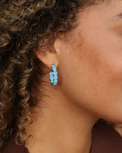 Load image into Gallery viewer, "Oh She Fancy" Hoops 1" - Silver|Blue Opal