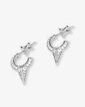 Load image into Gallery viewer, Baby Gabriella Pavé Single Spike Earrings - Silver|White Diamondettes