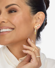 Load image into Gallery viewer, Baby Julian Loves Diamonds Soft Hoops - Gold|White Diamondettes