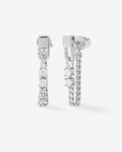 Load image into Gallery viewer, Baby Julian Loves Diamonds Soft Hoops - Silver|White Diamondettes