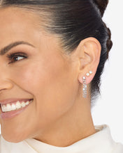 Load image into Gallery viewer, Baby Julian Triple Diamond Soft Chain Hoops - Silver|White Diamondettes