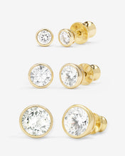 Load image into Gallery viewer, Baroness Stud Set - Gold|White Diamondettes