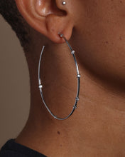 Load image into Gallery viewer, Big Ass Hoops 2.5" - Silver|White Diamondettes