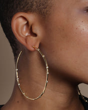 Load image into Gallery viewer, Big Ass Hoops 3" - Gold|White Diamondettes