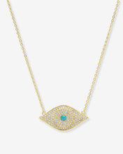 Load image into Gallery viewer, Blue Opal Evil Eye Necklace - Gold|Blue Opal