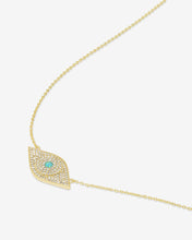 Load image into Gallery viewer, Blue Opal Evil Eye Necklace - Gold|Blue Opal