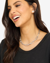 Load image into Gallery viewer, Carrie Pavé Chain Necklace - Silver|White Diamondettes
