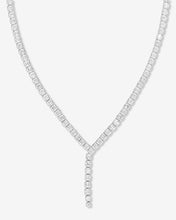 Load image into Gallery viewer, Duchess Lariat Tennis Necklace - Silver|White Diamondettes