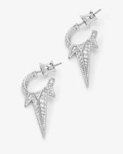 Load image into Gallery viewer, Gabriella Pavé Triple Spike Earrings - Silver|White Diamondettes