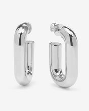 Load image into Gallery viewer, Frankie Chain Huggies - Silver