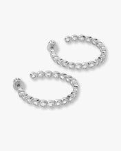 Load image into Gallery viewer, Baroness Hoops 1.25" - Silver|White Diamondettes
