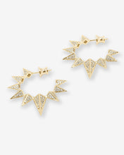 Load image into Gallery viewer, Gabriella's Big Sista Pavé Hoops - Gold|White Diamondettes