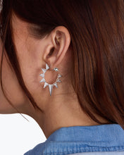 Load image into Gallery viewer, Gabriella's Big Sista Pavé Hoops - Silver|White Diamondettes