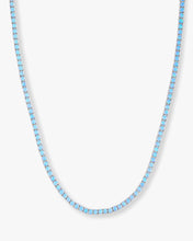 Load image into Gallery viewer, Grand Heiress Tennis Necklace - Silver|Blue Opal