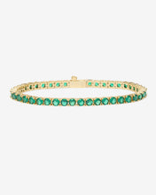 Load image into Gallery viewer, Grand Heiress Tennis Bracelet - Gold|Emerald