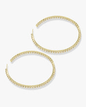 Load image into Gallery viewer, Heiress Hoops 3" - Gold|White Diamondettes