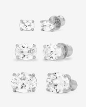 Load image into Gallery viewer, Hello Gorgeous Stud Set - Silver|White Diamondettes