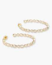 Load image into Gallery viewer, Isla Hoops 2" - Gold|White Diamondettes