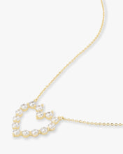 Load image into Gallery viewer, She's an Icon Baby Heart Necklace - Gold|White Diamondettes