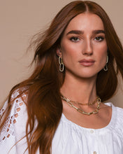 Load image into Gallery viewer, Carrie Pavé Chain Convertible Huggies - Gold|White Diamondettes