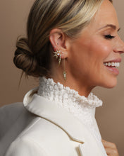 Load image into Gallery viewer, Gabriella Sunburst Stud Earrings - Gold|White Diamondettes