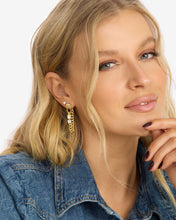 Load image into Gallery viewer, Julian Loves Diamonds Soft Chain Hoops - Gold|White Diamondettes
