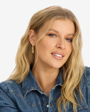 Load image into Gallery viewer, Julian Triple Diamond Soft Chain Hoops - Gold|White Diamondettes