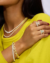 Load image into Gallery viewer, She's So Stacked Ring - Gold|White Diamondettes