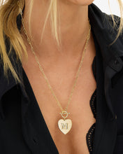 Load image into Gallery viewer, Love Letters Heart Necklace - Gold|White Diamondettes