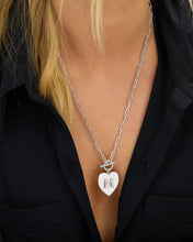 Load image into Gallery viewer, Love Letters Heart Necklace - Silver|White Diamondettes