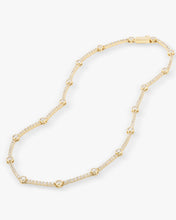 Load image into Gallery viewer, She's an Icon Station Necklace - Gold|White Diamondettes