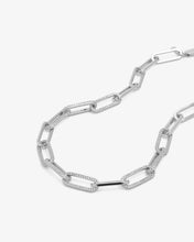 Load image into Gallery viewer, Carrie Pavé Chain Necklace - Silver|White Diamondettes
