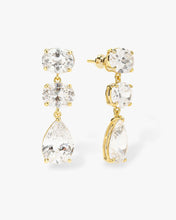 Load image into Gallery viewer, Hello Gorgeous Drop Earrings - Gold|White Diamondettes