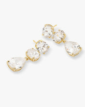 Load image into Gallery viewer, Hello Gorgeous Drop Earrings - Gold|White Diamondettes