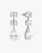 Load image into Gallery viewer, Hello Gorgeous Drop Earrings - Silver|White Diamondettes