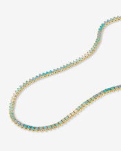 Load image into Gallery viewer, Not Your Basic Ombré Tennis Necklace - Gold|Blue Opal Ombré