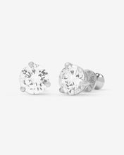 Load image into Gallery viewer, Not Your Basic 8mm Studs - Silver|White Diamondettes