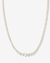Load image into Gallery viewer, Not Your Basic Graduated Tennis Necklace - Gold|White Diamondettes