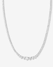Load image into Gallery viewer, Not Your Basic Graduated Tennis Necklace - Silver|White Diamondettes
