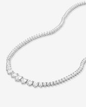 Load image into Gallery viewer, Not Your Basic Graduated Tennis Necklace - Silver|White Diamondettes