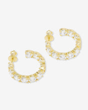 Load image into Gallery viewer, "Oh She Fancy" Hoops 1" - Gold|White Diamondettes