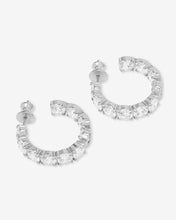 Load image into Gallery viewer, "Oh She Fancy" Hoops 1" - Silver|White Diamondettes