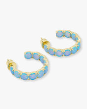 Load image into Gallery viewer, "Oh She Fancy" Hoops 1" - Gold|Blue Opal