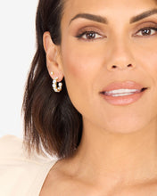 Load image into Gallery viewer, "Oh She Fancy" Hoops .75" - Gold|White Diamondettes